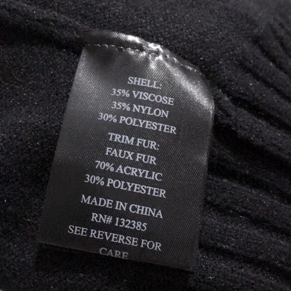 Love Token✨Marlene Faux Fur Pocket Turtleneck Long Sleeve Sweater Black Medium! - Picture 7 of 11